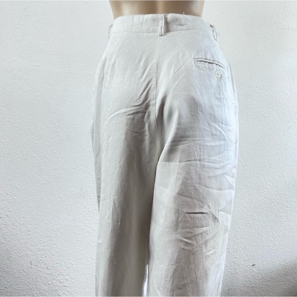 Vintage Amanda Smith Pure Linen white high rise pants size:10 - Picture 12 of 15